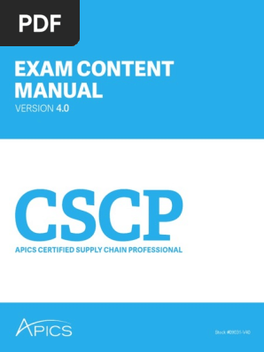 CSCP Exam Content Manual Ver4.0 | PDF | Business