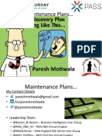 Maintenance Plans : Paresh Motiwala