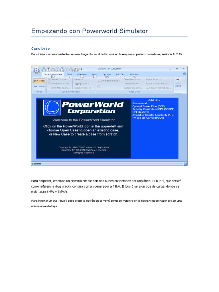 Introducción a Powerworld Simulator | PDF | voltaje | Resistencia ...