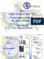 PQM Project On Just in Time "JIT": Under Supervision of Dr. Sonya El Bakry