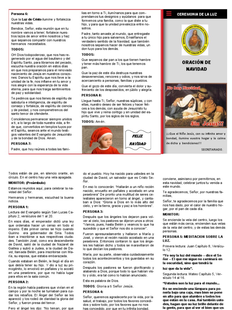 Ceremonia de la Luz en Navidad | PDF | San José | María, madre de Jesús