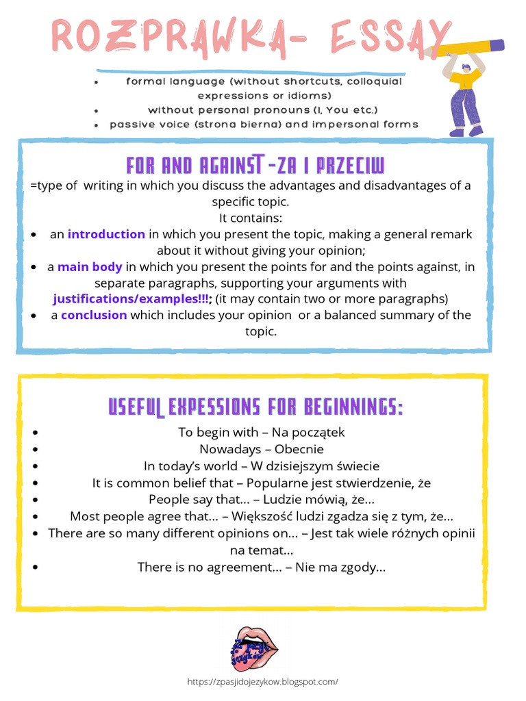 For And Against Essay Zwroty