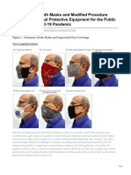 Evaluation of Cloth Masks and Modified Procedure Masks As Personal Protective Equipment For The Publi