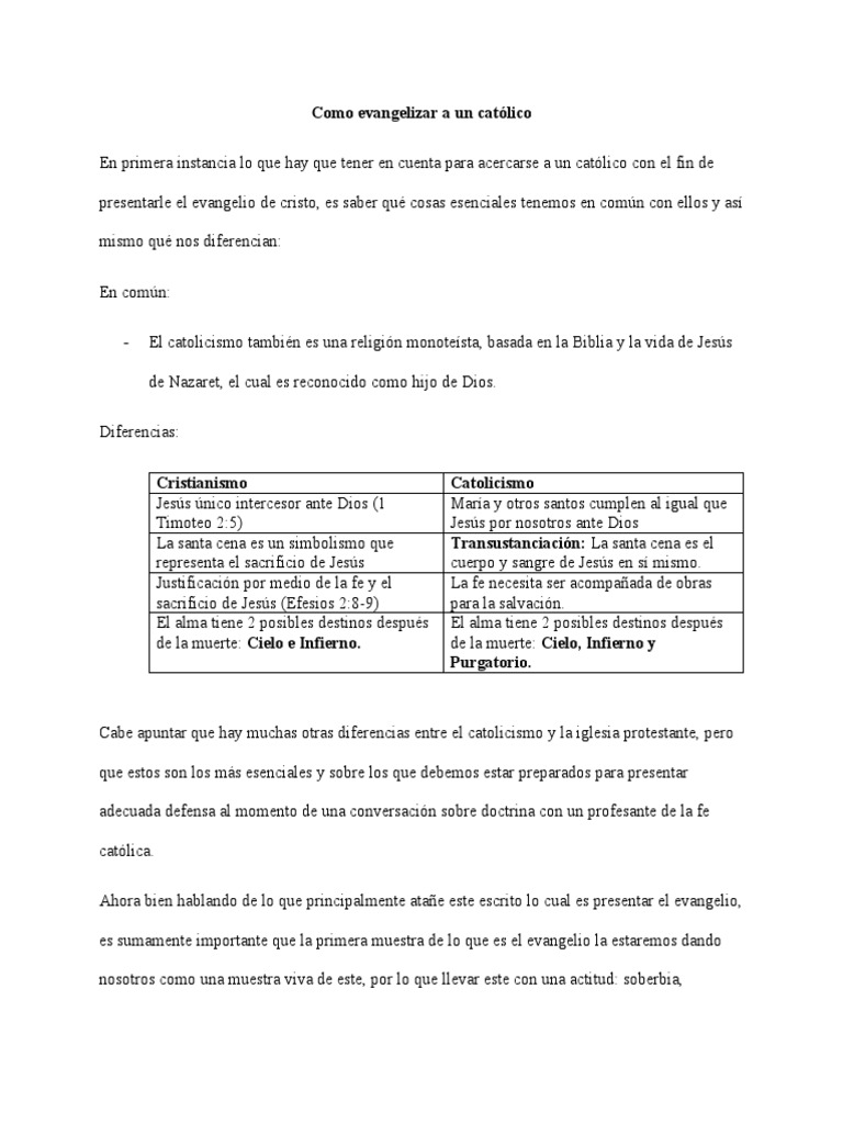Como Evangelizar A Un Católico PDF Cristo (título) Iglesia Católica
