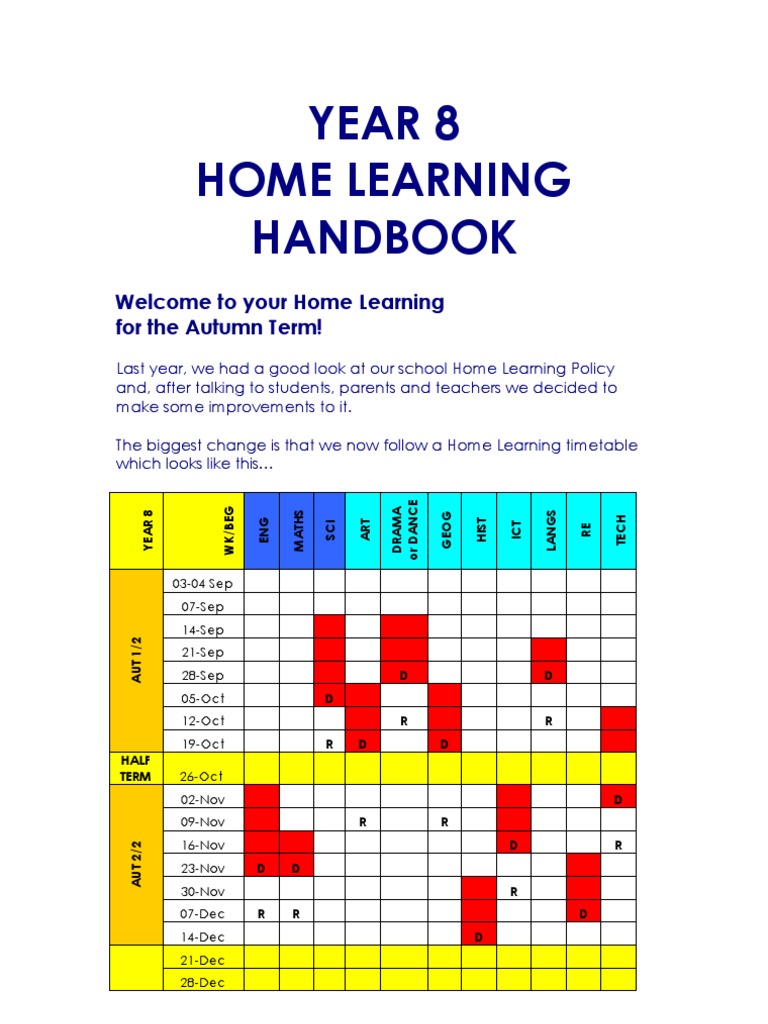 Year 8 Autumn Home Learning Guide | PDF | Design | Creativity