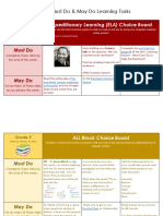 Weekly Must Do & May Do Learning Tasks: Expeditionary Learning (ELA) Choice Board