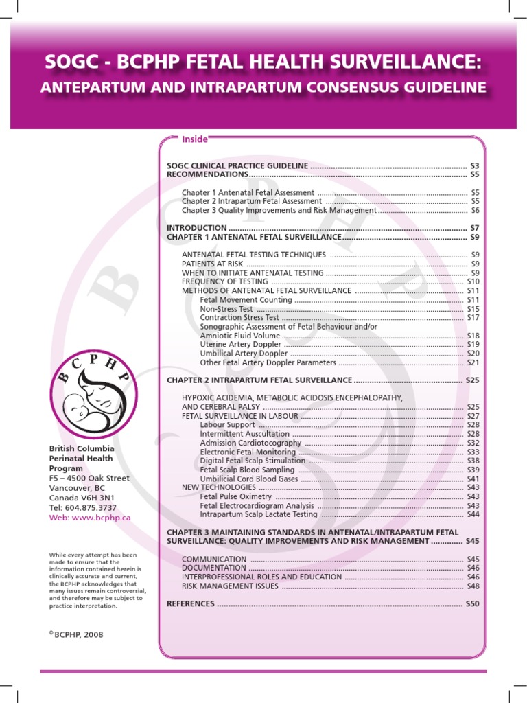SOGC Fetal Health Surveillance PDF Fetus Childbirth