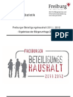 Freiburger Beteiligungshaushalt 2011/2012 Umfrage