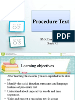 Procedure Text Procedure Text: SMK Daarul Uluum Grade XI