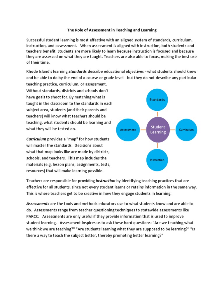 Role of Assessment in Education | PDF