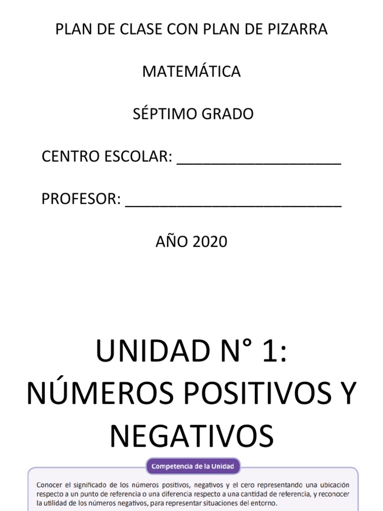 7 Plan de Clase Con Plan de Pizarra Trim 1 Septimo | PDF | División ...