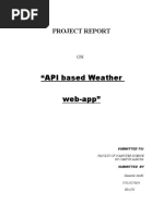 "API Based Weather Web-App": Project Report