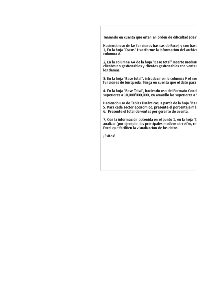 Prueba De Excel Pdf Microsoft Excel Business