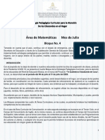 Area de Matematicas, Cuarto Bloque Mes de Julio PDF