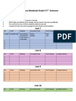 Vocabulary Notebook 2nd Semester (Template Only)