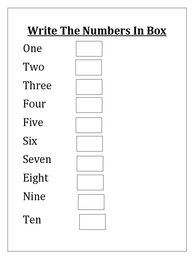 Write Numbers in Box Guide | PDF