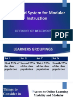 Proposed System For Modular Instruction: Division of Bukidnon