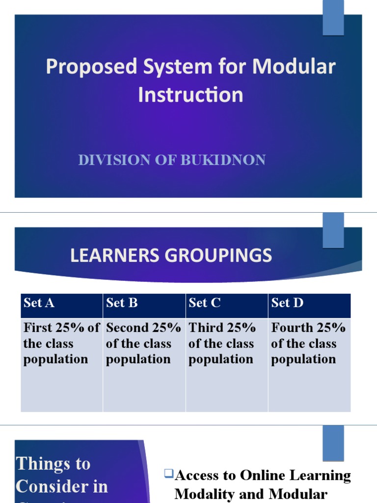 Modular Instruction System Proposal | PDF | Educational Technology ...