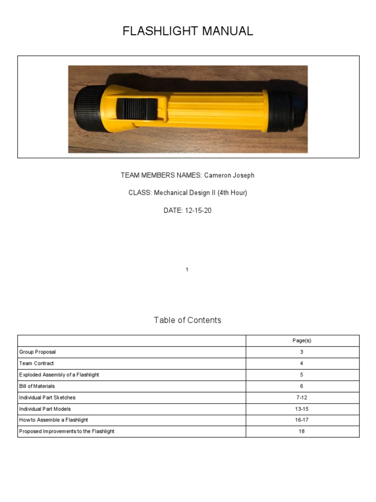 Flashlight Assembly Instructions | PDF | Flashlight | Glass Applications