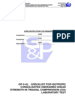 Op-3-42. Checklist For Isotropic Consolidated Undrained Shear Strength in Triaxial Compression (Ciu) Laboratory Test