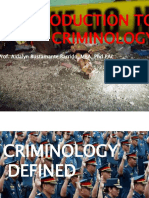 Introduction To Criminology: Prof. Aidalyn Bustamante Barrido, Mba, PHD Pac