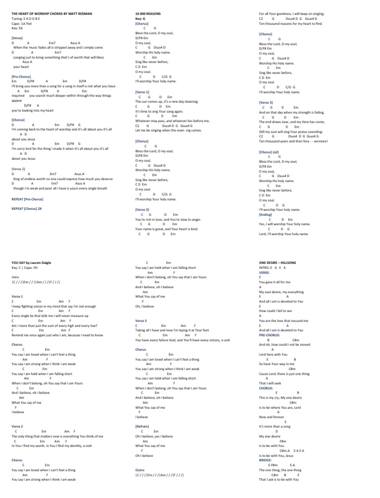 You say - Lauren Daigle (guitar chords & lyrics) NO CAPO 