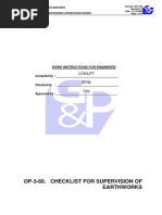 Op-3-60. Checklist For Supervision of Earthworks: Work Instructions For Engineers