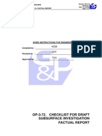 Op-3-72. Checklist For Draft Subsurface Investigation Factual Report