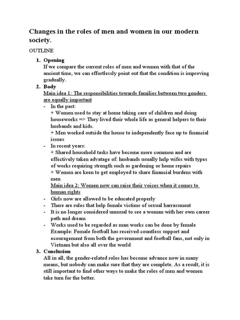 Evolving Gender Roles in Modern Society | PDF