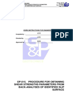 Op-015. Procedure For Obtaining Shear Strengths Parameters From Back-Analyses of Identified Slip Surface