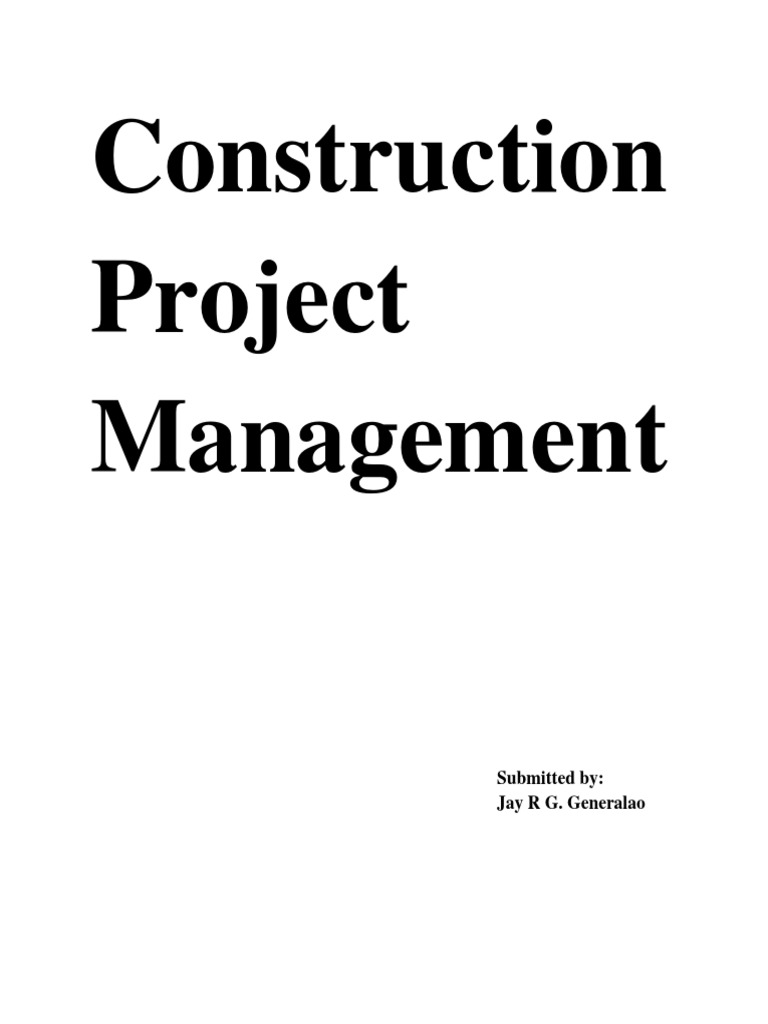 Construction Project Management) PDF Project Management Risk