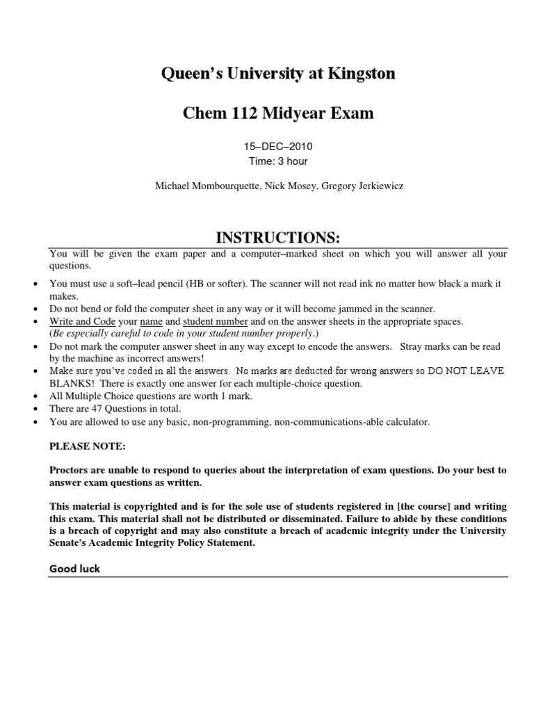 Dec Exam Answers | PDF | Intermolecular Force | Crystal Structure