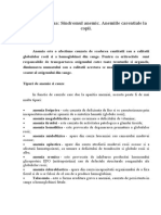 Anemia Este o Afectiune Cauzata de Scaderea Cantitatii Sau A Calitatii Globulelor Rosii Si A Hemoglobinei Din Sange