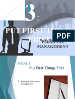 Put First Things First: Principles of Personal Management