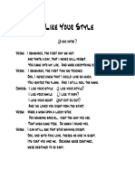 I Like Your Style Vocal PDF