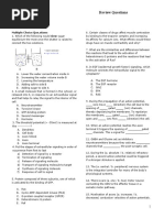 BIOE 340: Physiology Review Questions: Student Number: Name and Surname