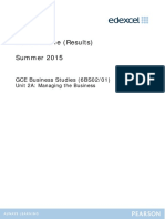 Mark Scheme (Results) Summer 2015: GCE Business Studies (6BS02/01)