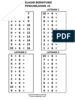 6 - Lembar Kerja Penjumlahan Bilangan +6 PDF