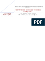 Instituția de Educație Timpurie "Mărțișor": Ministerul Educației, Culturii Și Cercetării Al Republicii Moldova