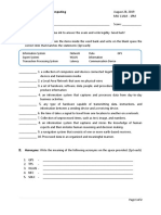 ITP111 Introduction To Computing MIDTERM