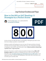 How To Get 800 On SAT Reading - 11 Strategies by A Perfect Scorer PDF