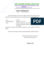 Pengurus Masjid Nurul Hidayah: Surat Keterangan