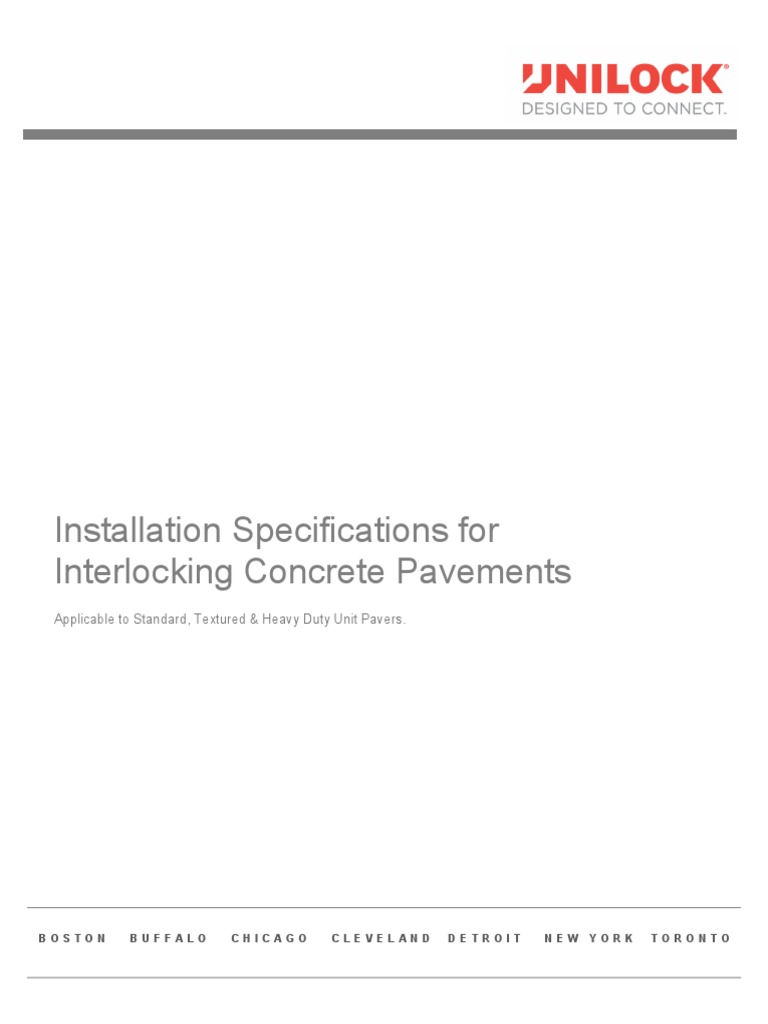 Installation Specifications For Interlocking Concrete Pavements | PDF ...