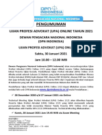 Panduan Tahapan Pendaftaran Ujian Profesi Advokat UPA 2021 Online DPN Indonesia