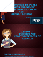 Introduction To World Religion and Belief System (Module 3 Week 4&5) Grade 12-Humss