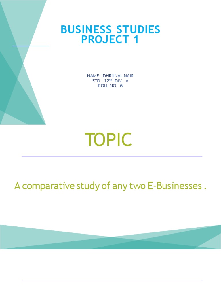 Business Studies Project 1 Pdf Online Shopping Service Industries