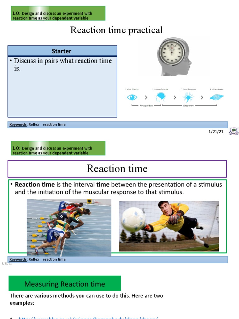 Reaction Time Practical: Starter | Download Free PDF | Mental ...