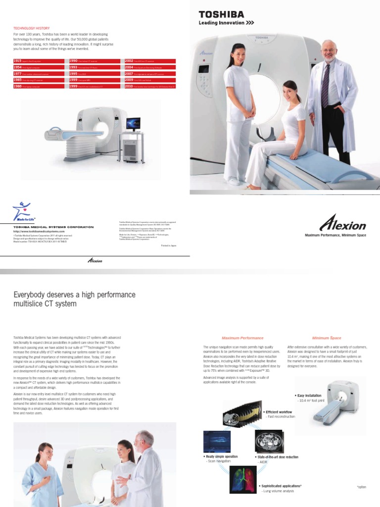 Toshiba Alexion 16 Multislice CT Scanner | PDF | Ct Scan | Medical Imaging