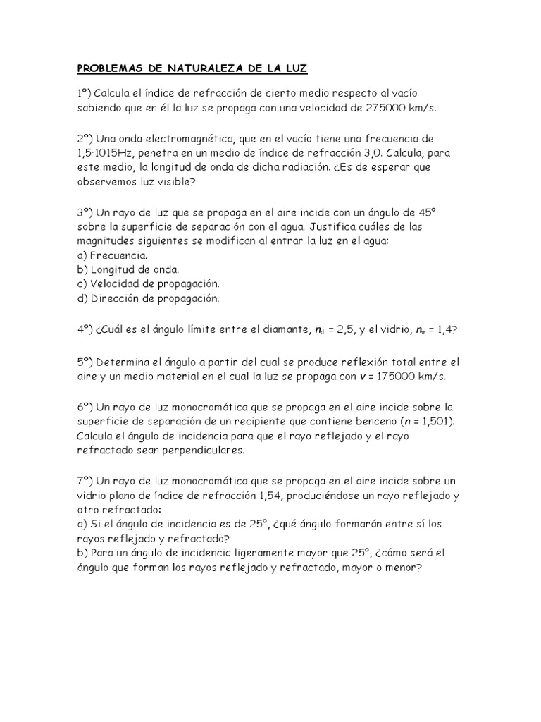 Ejercicios La Luz Pdf Pdf