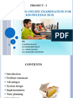Web Based Online Examination For Knowledge Box: Project - I
